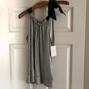 Black and White Sleeveless Top